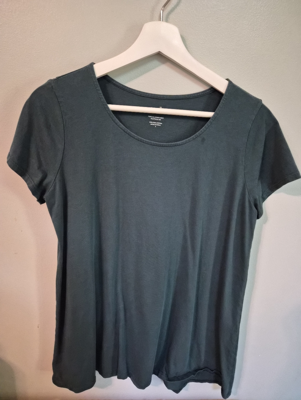 J. Jill Scoop Neck Short Sleeve Tee in Teal Green